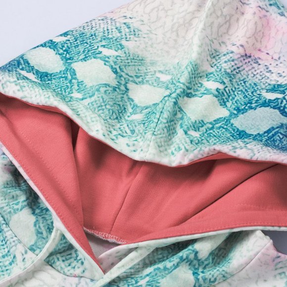 Green Snakeskin Colorblock Hoodie - Picture 6 of 11